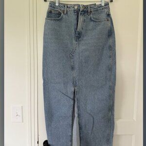 NWT Mango Midi Denim Skirt - Light Wash